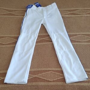 Mizuno White Baseball Pants with Blue Accent